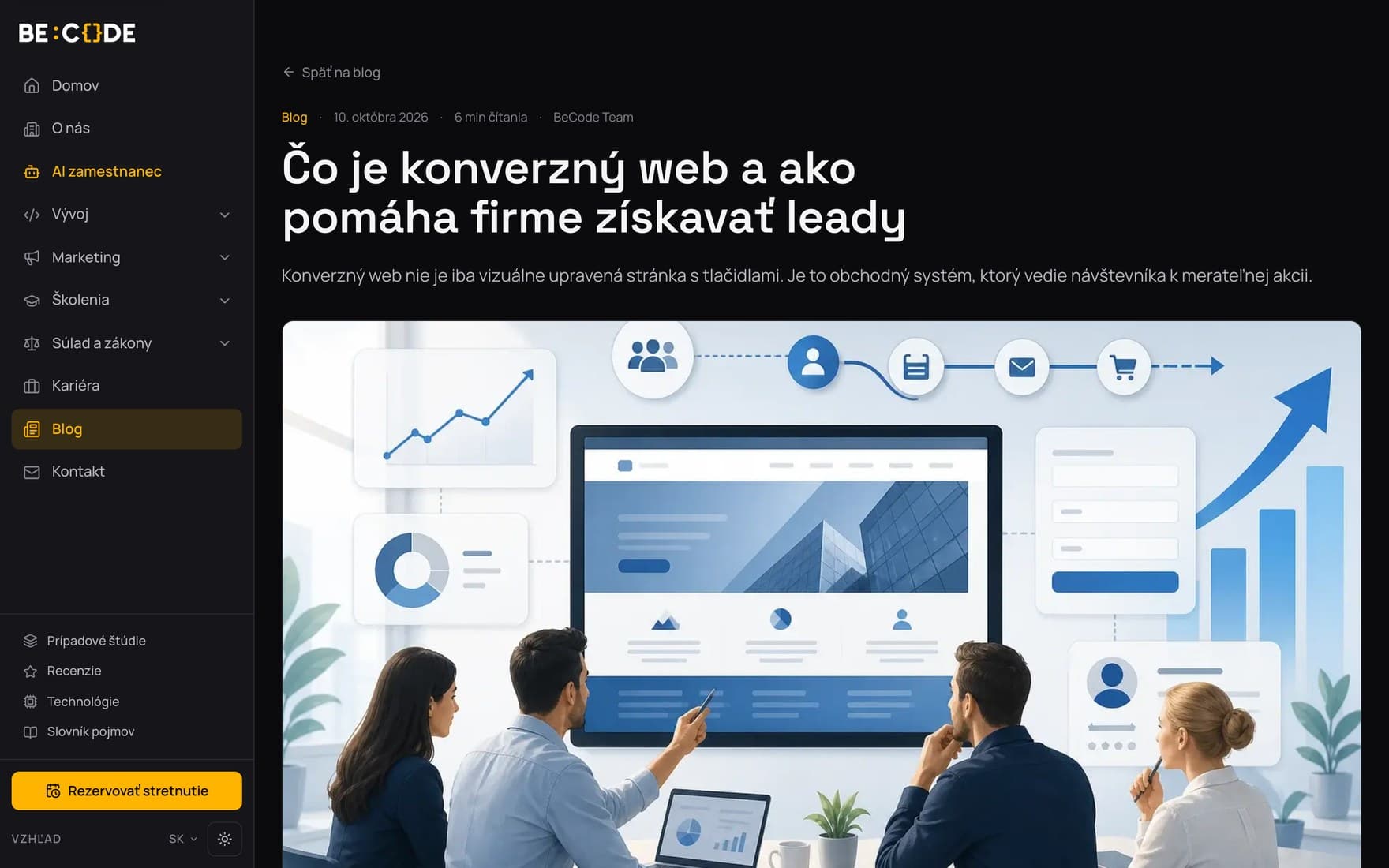 Článok na blogu BeCode publikovaný cez Riqmi