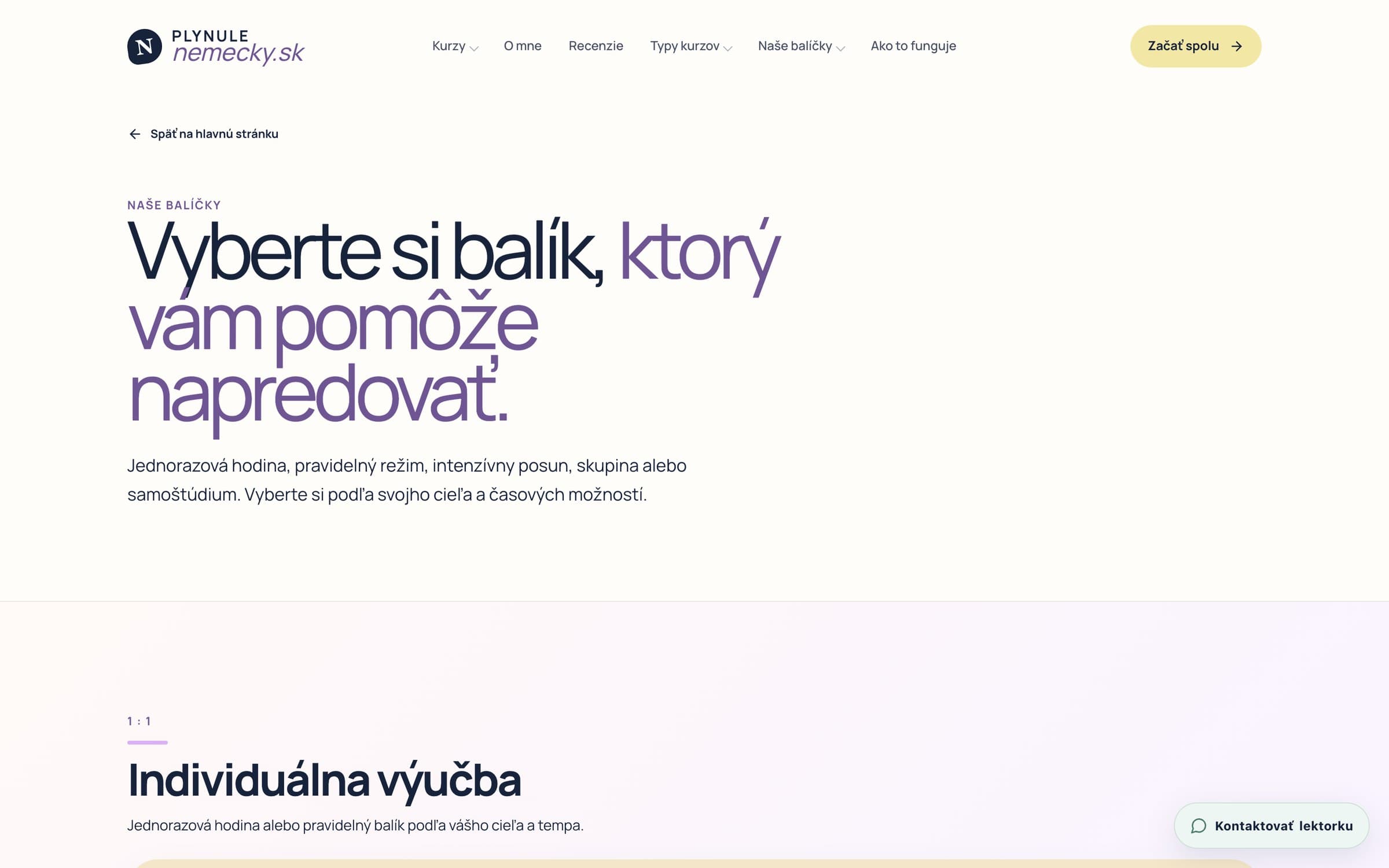 Balíčky výučby na webe Plynule nemecky