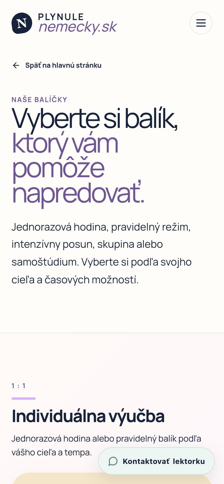 Balíčky výučby na mobile